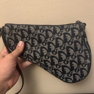 Christian Dior Authentic small saddle logo bag